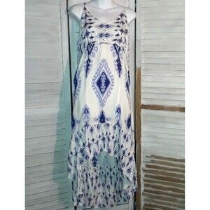 Angie Dress Size Medium Spaghetti Strap Smocked Back Hi Low Knee Length